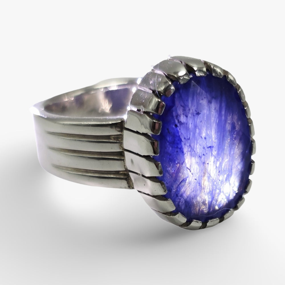 Neelam stone ring weight 8.65 carat stone 9.76 gram ring