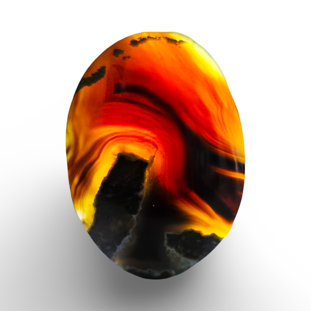 (عقيق يماني خريطة أسود)
Black Yemeni Map Agate 2.76 gram