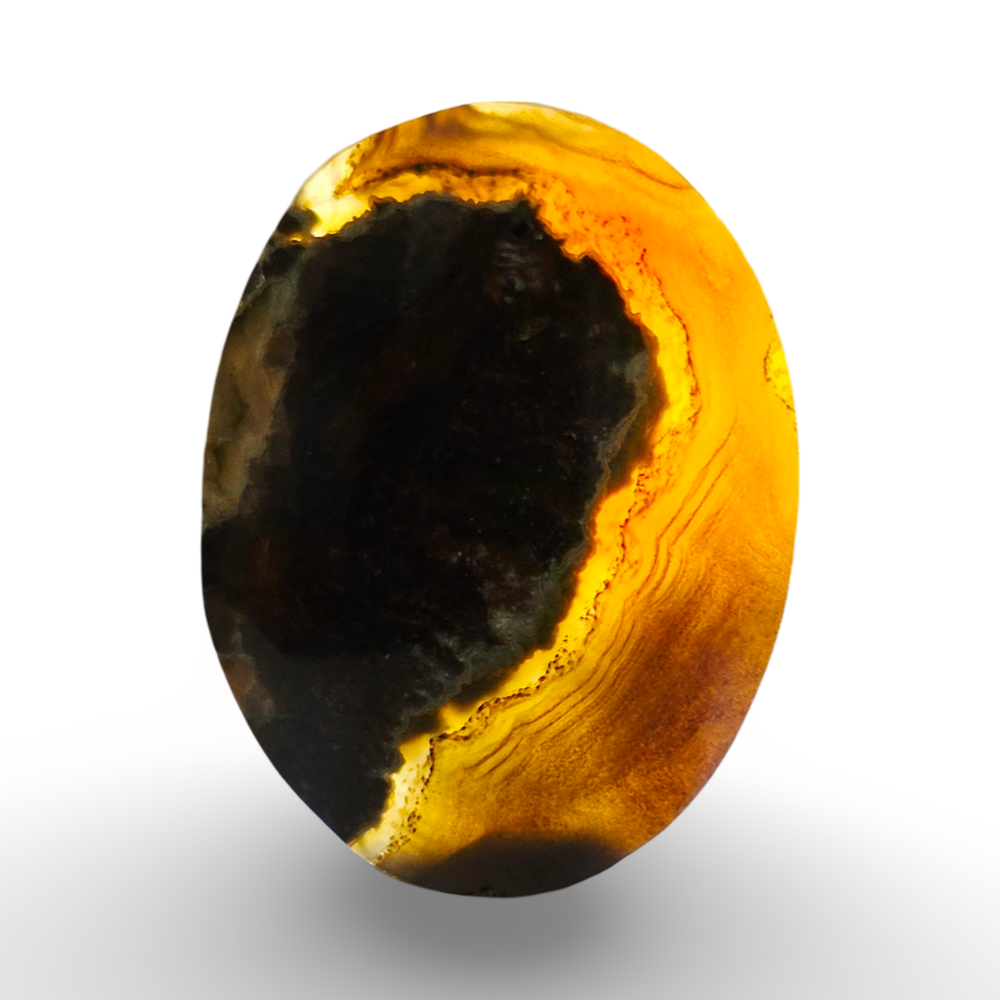 (عقيق يماني خريطة أسود)
Black Yemeni Map Agate 2.43 gram