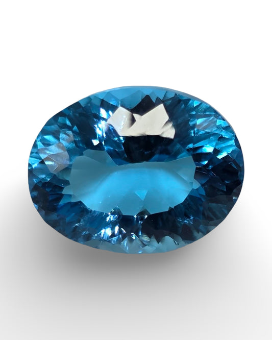 Natural swiss blue topaz stone size 14.5×11.3mm carat 9.65