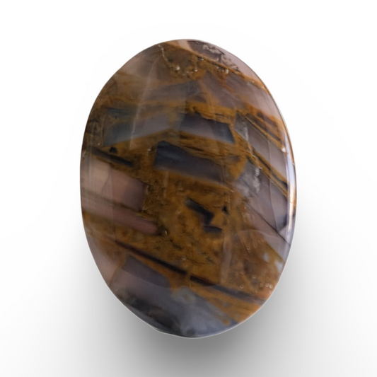 (عقيق يماني بنفسجي وزعفراني)
Purple & Saffron Yemeni Agate 3.57 gram