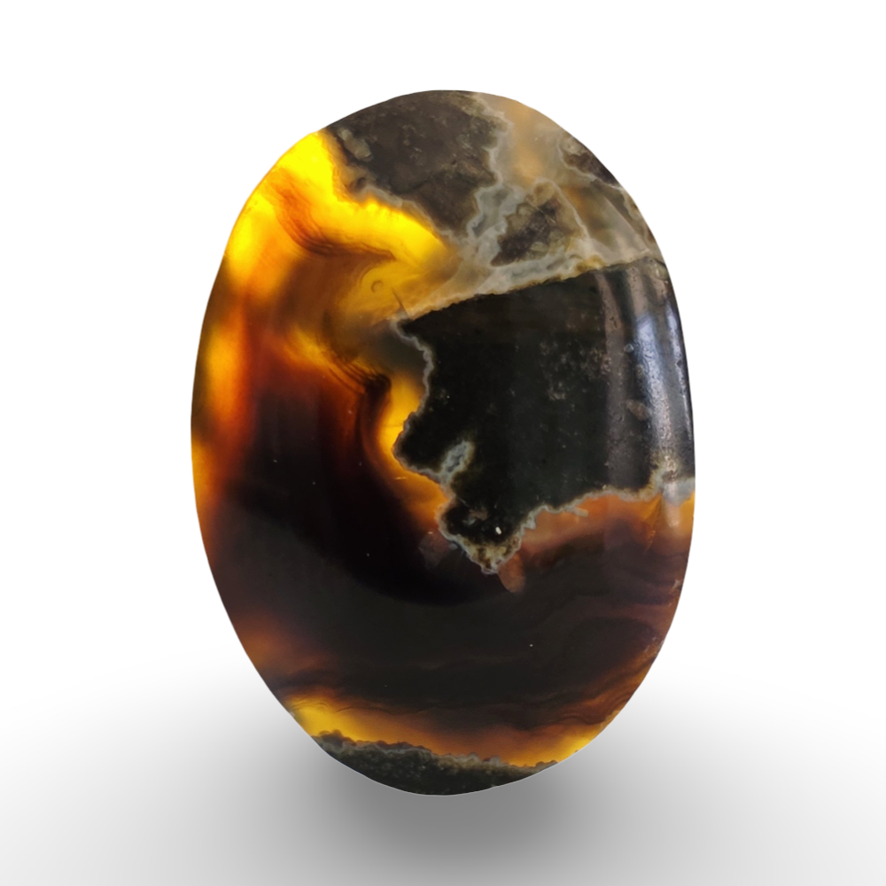 (عقيق يماني خريطة أسود)
Black Yemeni Map Agate 2.73 gram