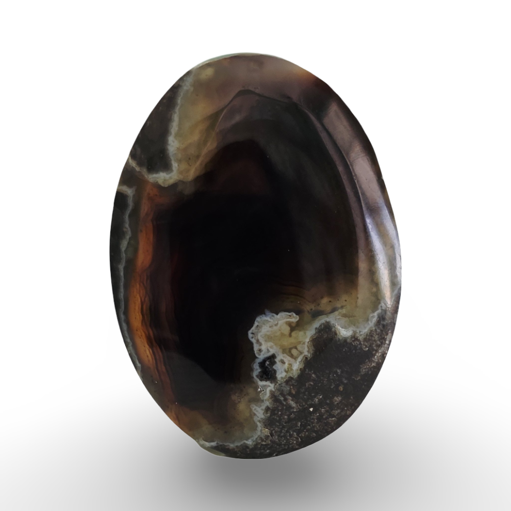 (عقيق يماني خريطة أسود)
Black Yemeni Map Agate 2.40 gram
