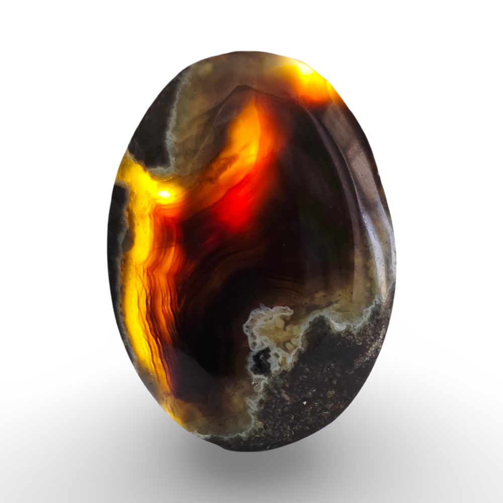 (عقيق يماني خريطة أسود)
Black Yemeni Map Agate 2.40 gram