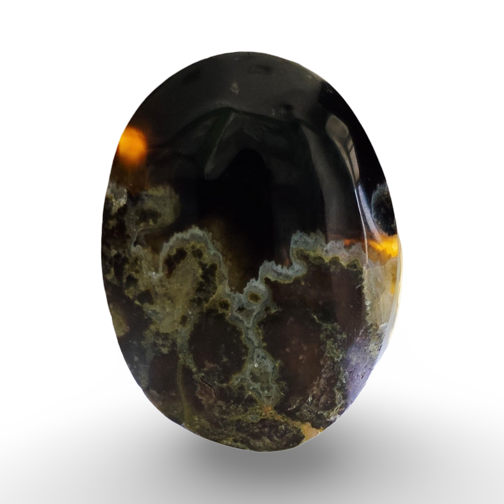 (عقيق يماني خريطة أسود)
Black Yemeni Map Agate 2.22 gram