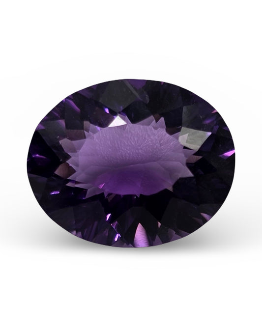 Natural amethyst stone 10.55 Carats Size 16.40X13.50mm Oval Shape laser cut
